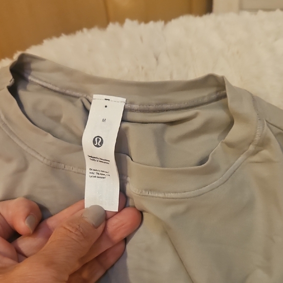 Lululemon Long Sleeve Top, Beige/Gray, Ultra Soft Nulu Fabric, Medium, NWT - Picture 5 of 9